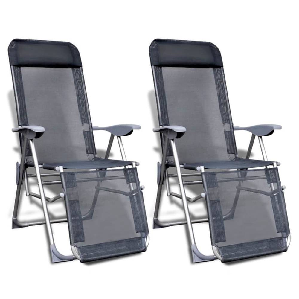 Vidaxl  Skladacie záhradné stoličky 2 ks,  hliník a textilén,  sivé značky Vidaxl