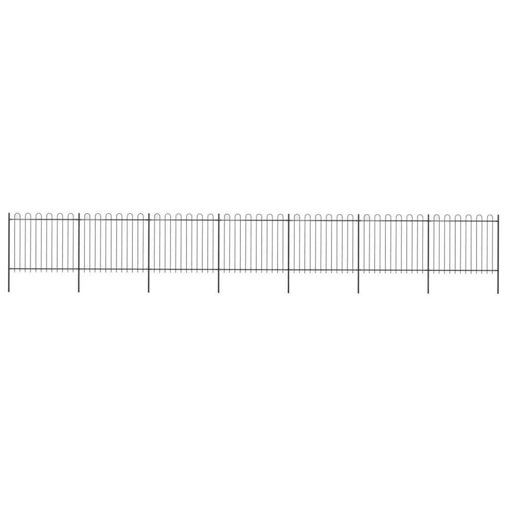 Vidaxl  Záhradný plot s oblúkovým zakončením,  oceľ 11, 9x1, 5 m,  čierny značky Vidaxl