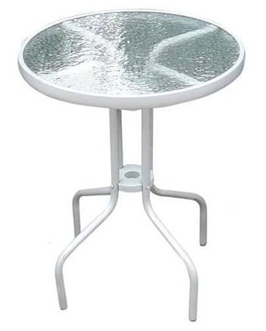 ST LEISURE EQUIPMENT Stôl LEQ BRENDA,  72x60 cm,  sklo,  biely