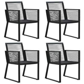 Petromila vidaXL Záhradné stoličky 4 ks,  s povrázkami,  ratan,  čierne