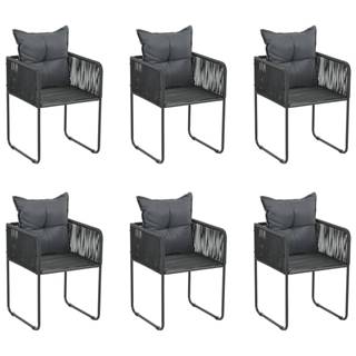 Vidaxl  Vonkajšie stoličky s vankúšmi 6 ks polyratan čierne značky Vidaxl