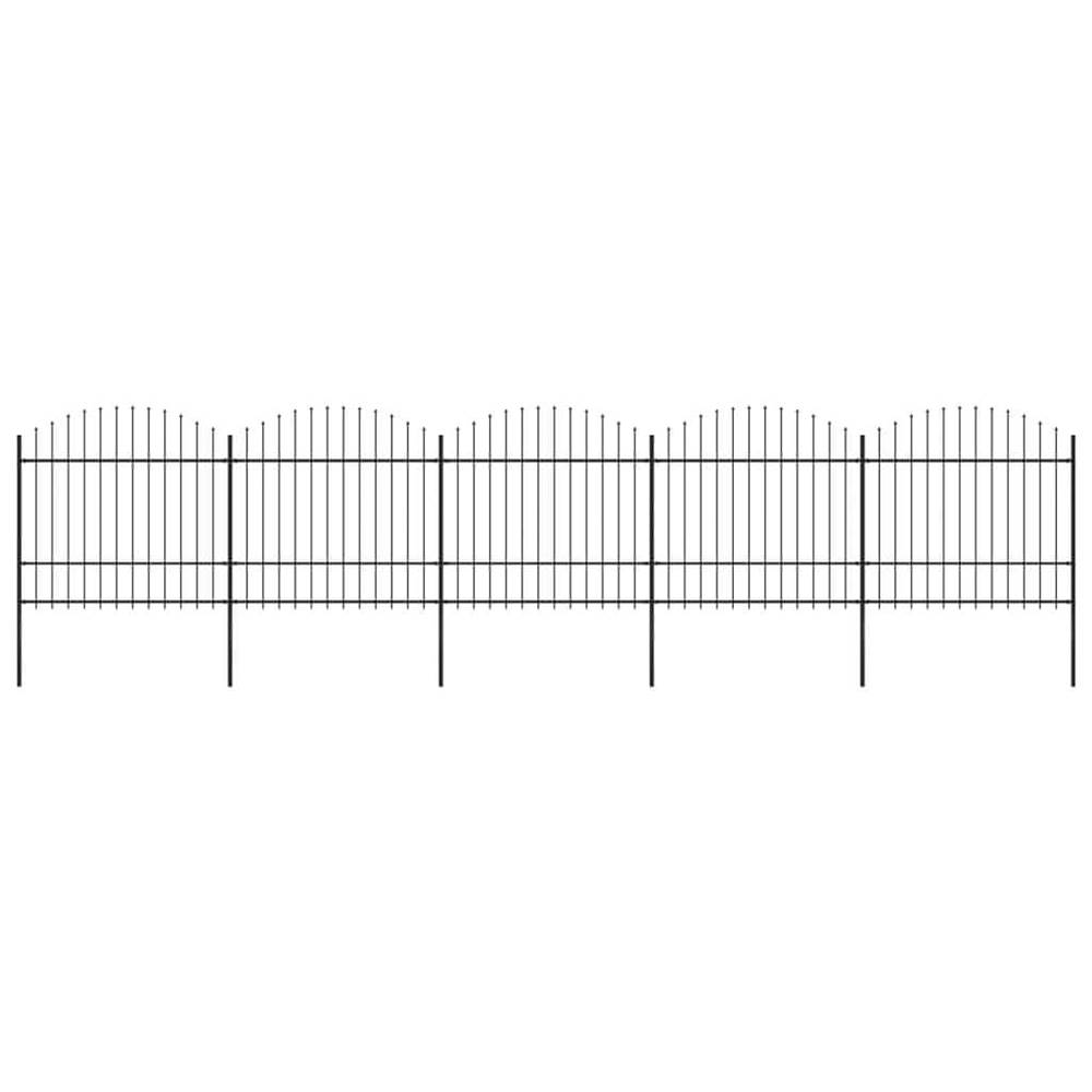 Vidaxl  Záhradný plot s hrotmi,  oceľ (1, 5-1, 75)x8, 5 m,  čierny značky Vidaxl
