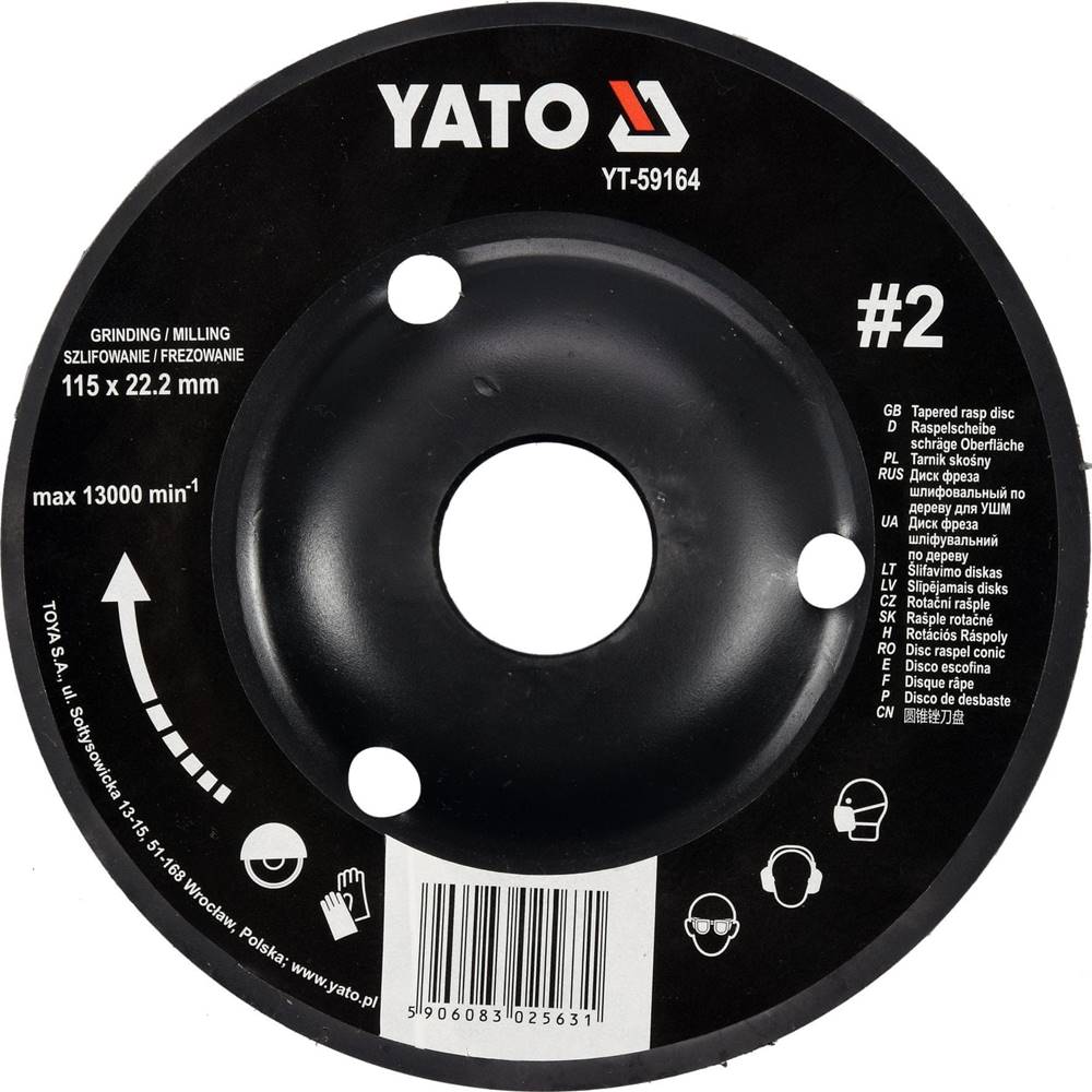 YATO   Rotačná rašpľa uhlová 115 mm typ 2 značky YATO