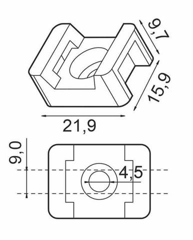 Solex Držiak sťahovacej pásky kotviaci 9mm TMS02/WH