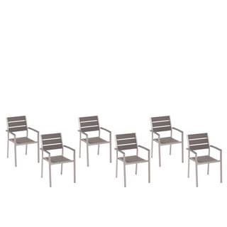 Beliani Súprava 6 jedálenských stoličiek sivá VERNIO
