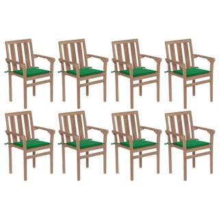 Petromila   Stohovateľné záhradné stoličky s podložkami 8 ks tíkový masív značky Petromila