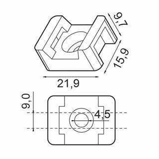 Solex  Držiak sťahovacej pásky kotviaci 9mm TMS02/WH značky Solex