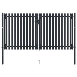 Vidaxl Dvojkrídlová plotová brána,  oceľ 306x200 cm,  antracitová