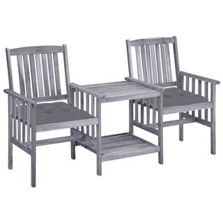 Vidaxl Záhradné stoličky s čajovým stolíkom a sedákmi akáciový masív