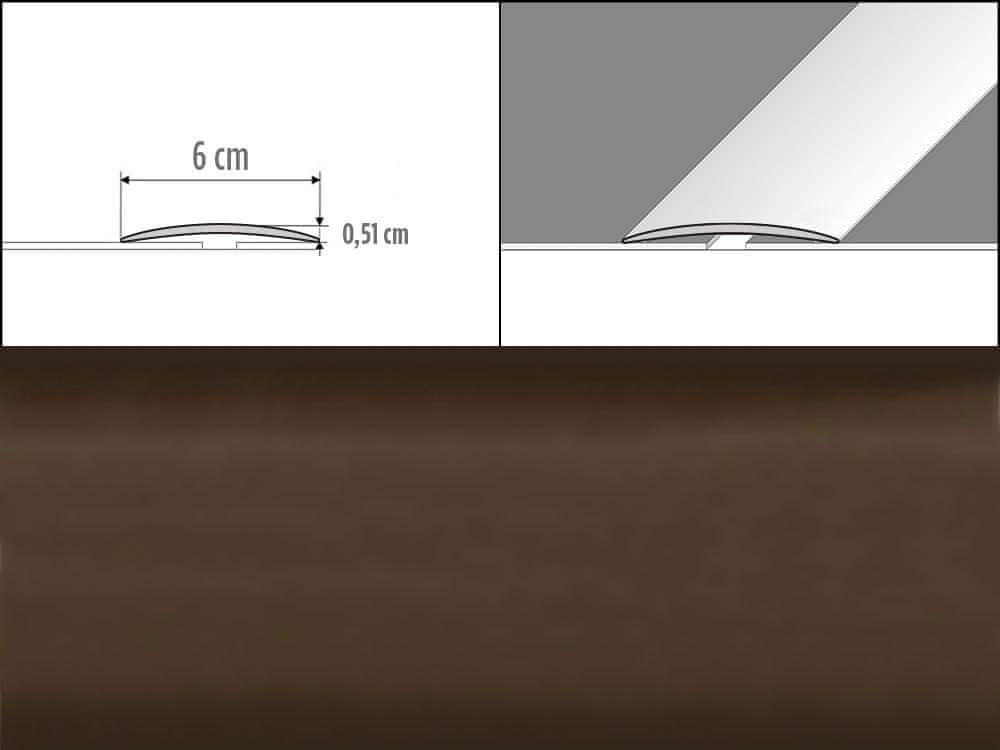 Effector  Prechodové lišty A70 - SAMOLEPIACE šírka 6 x výška 0, 51 x dĺžka 100 cm - bronz značky Effector