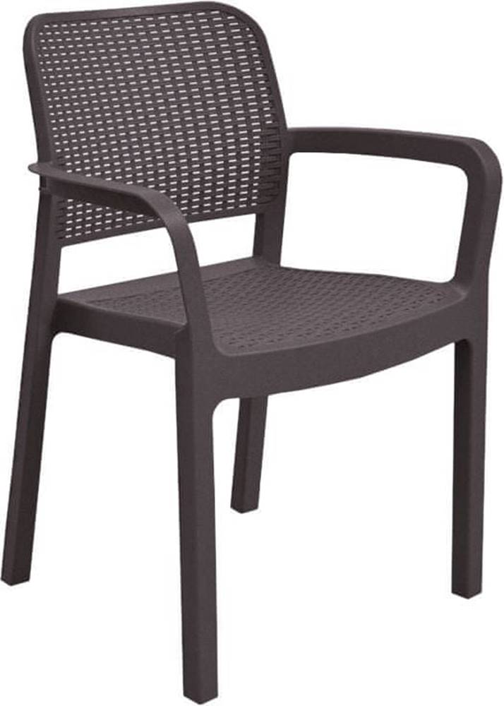 Greatstore  Záhradná plastová stolička SAMANNA - hnedá značky Greatstore