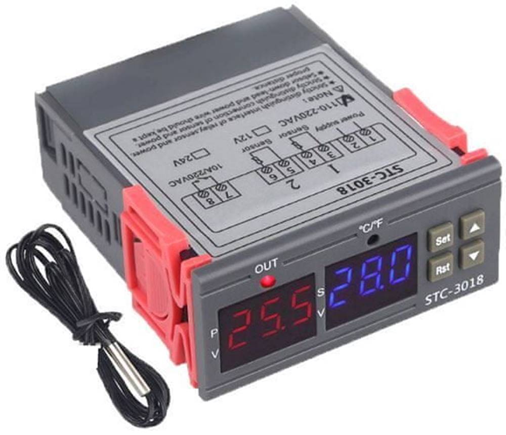 HADEX  Digitálny termostat STC-3018 rozsah -55 ° C ~ 120 ° C,  12V DC značky HADEX
