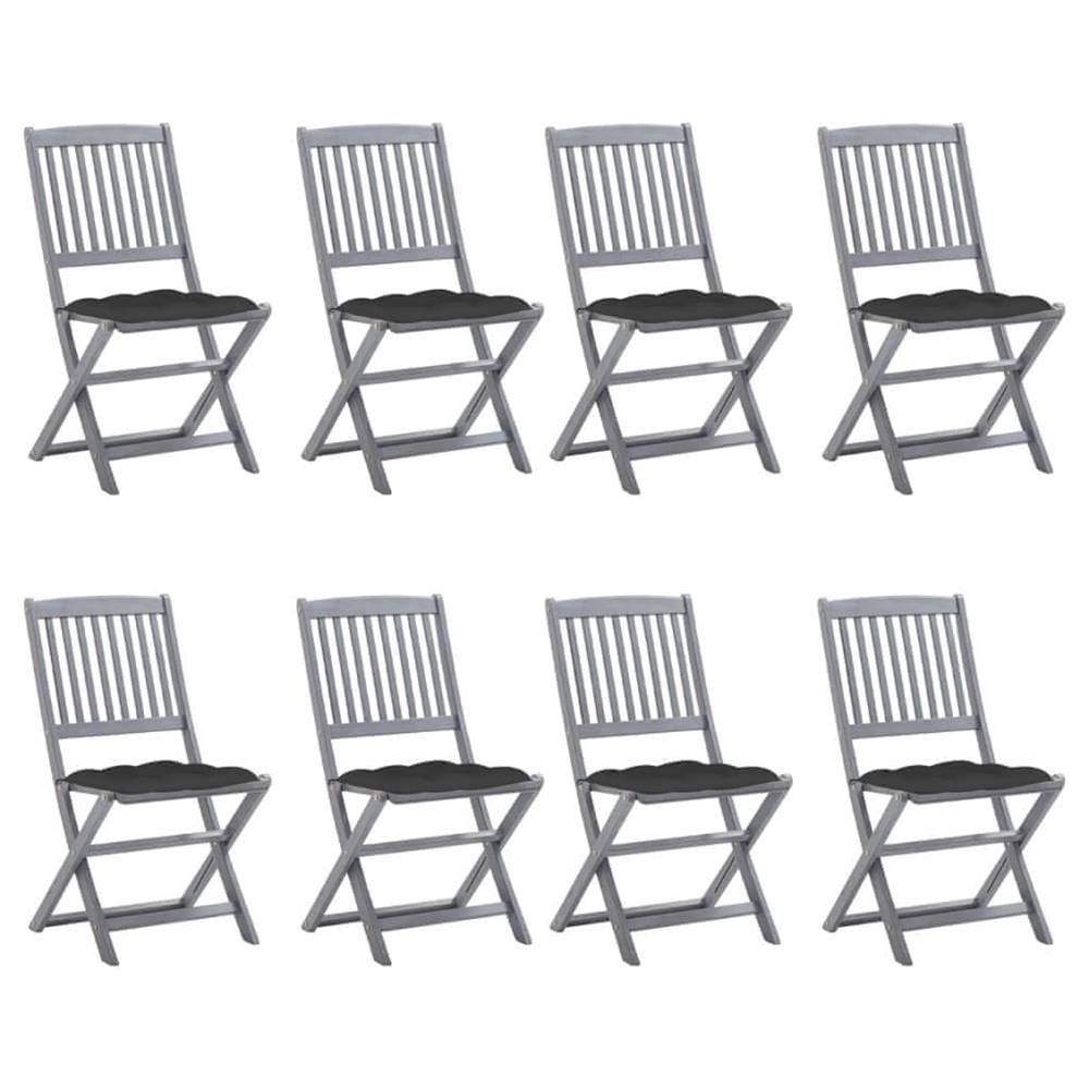 Vidaxl  Skladacie vonkajšie stoličky 8 ks s podložkami akáciový masív značky Vidaxl