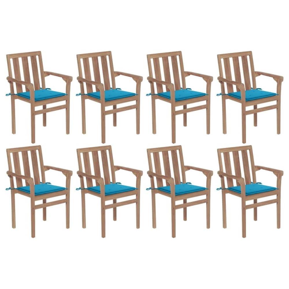 Vidaxl  Stohovateľné záhradné stoličky s podložkami 8 ks tíkový masív značky Vidaxl