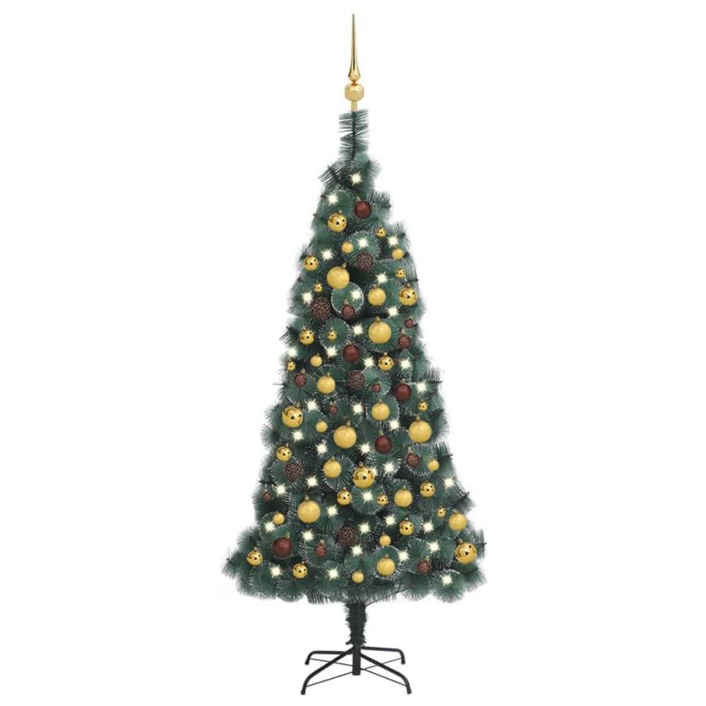 Vidaxl  Umelý vianočný stromček s LED a súpravou gulí zelený 150 cm PVC&PE značky Vidaxl