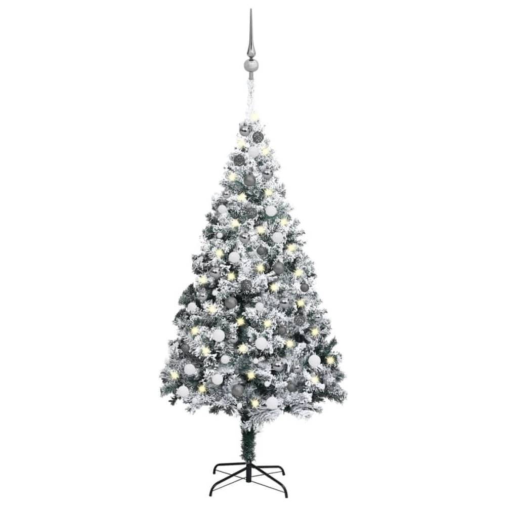 Vidaxl  Umelý vianočný stromček s LED a súpravou gulí zelený 180 cm PVC značky Vidaxl
