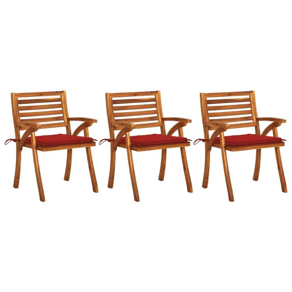 Vidaxl  Záhradné jedálenské stoličky s vankúšmi 3 ks akáciový masív značky Vidaxl