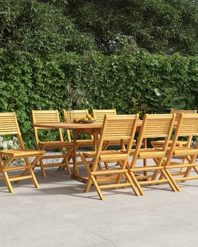 Vidaxl Skladacie záhradné stoličky 8 ks 47x62x90 tíkový masív