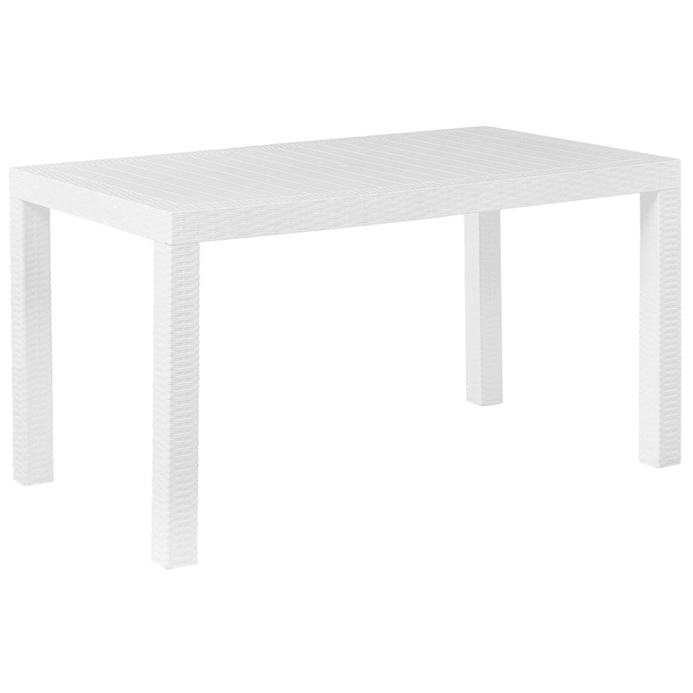 Beliani  Záhradný stôl v ratanovom vzhľade 140 x 80 cm biely FOSSANO značky Beliani