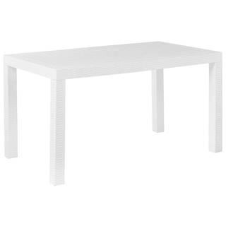 Beliani  Záhradný stôl v ratanovom vzhľade 140 x 80 cm biely FOSSANO značky Beliani