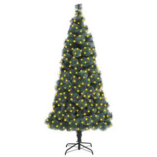Vidaxl Umelý vianočný stromček s LED a podstavcom zelený 210 cm PET