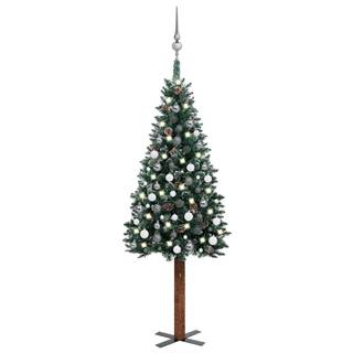 Vidaxl  Úzky vianočný stromček s LED a sadou gulí zelený 180 cm značky Vidaxl