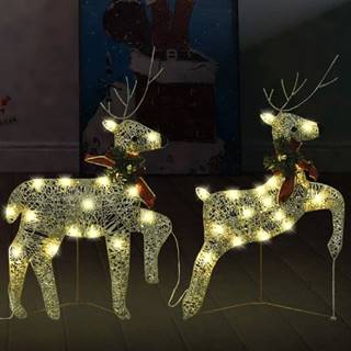 Vidaxl Vianočné soby 2 ks zlaté 40 LED diód