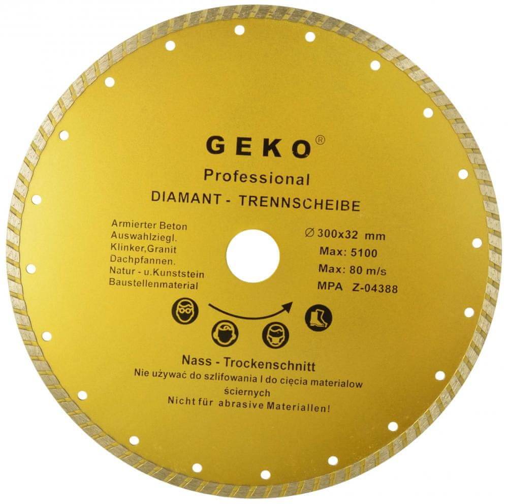 GEKO  Diamantový kotúč TURBO 300 x 32 mm,  celistvý segment,   značky GEKO