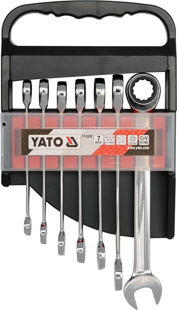 YATO  Sada kľúčov očkoplochých 7ks 10-19 mm račňové značky YATO