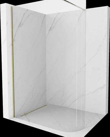 Mexen Kioto,  zaoblená sprchová zástena 120 x 200 cm,  8mm číre sklo,  zlatý profil,  800-120-101-50-06