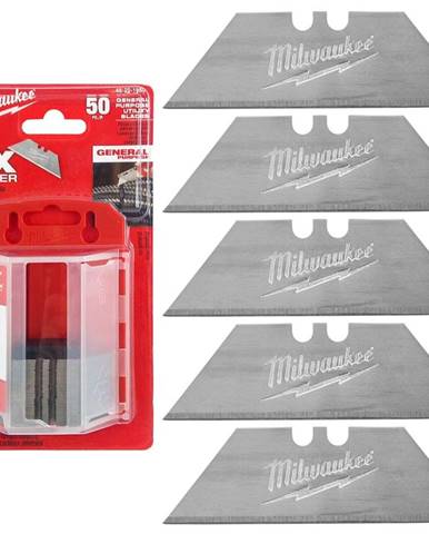 Milwaukee 50 kusov lichobežníkových čepelí nožov