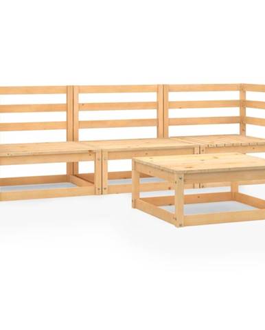 Vidaxl 4-dielna záhradná sedacia súprava masívne borovicové drevo