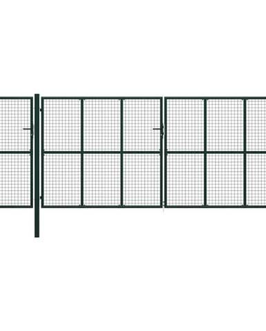 Vidaxl Záhradná brána,  oceľ 500x200 cm,  zelená
