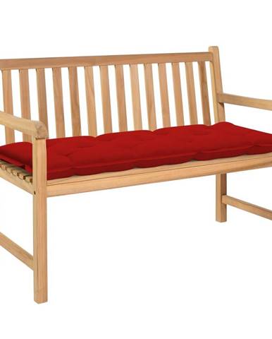 Vidaxl Záhradná lavička,  červená podložka 120 cm,  tíkový masív