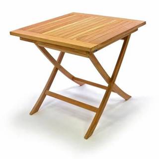 Greatstore DIVERO drevený záhradný stôl,  teakové drevo,  80 x 80 cm