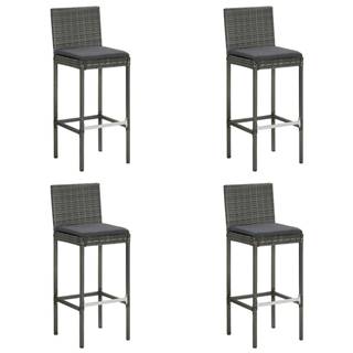 Vidaxl  Záhradné barové stoličky s vankúšmi 4 ks sivé polyratan značky Vidaxl