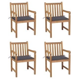 Vidaxl  Záhradné stoličky 4 ks s antracitovými podložkami teakový masív značky Vidaxl