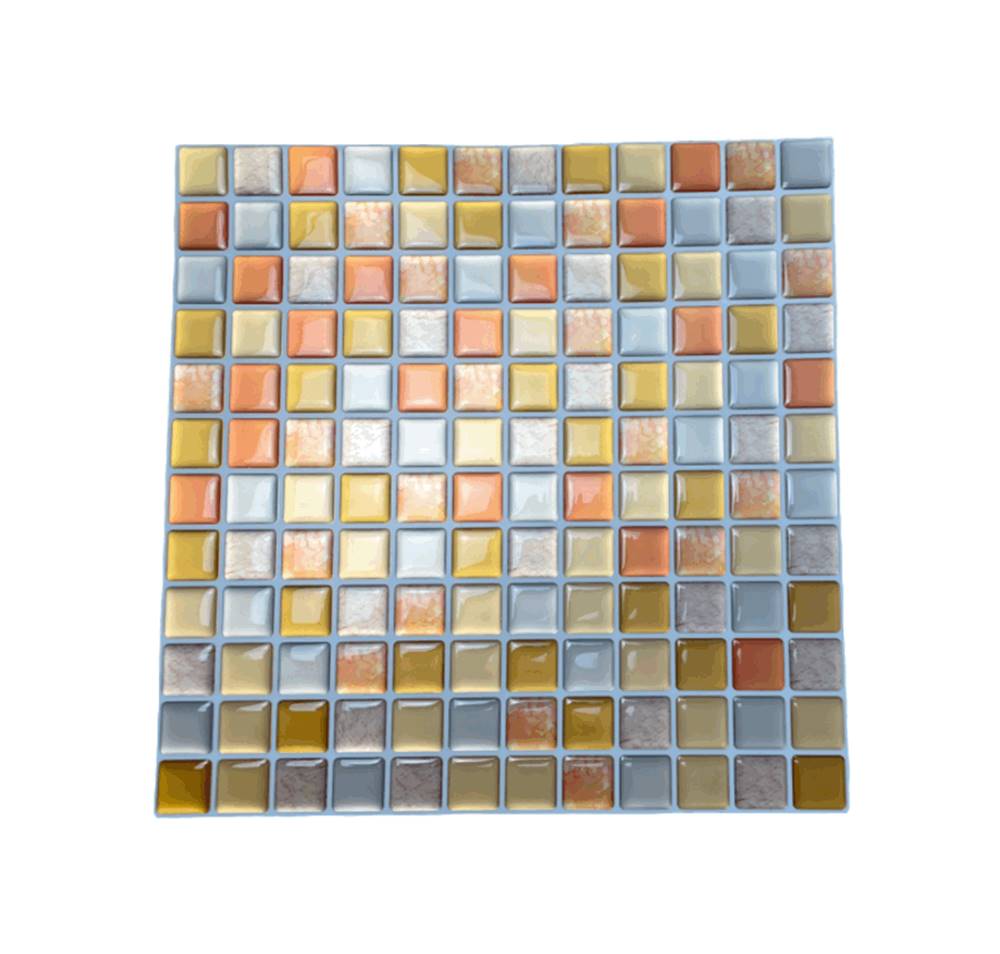 PIPPER.  Nalepovací obklad - 3D mozaika - Oranžové štvorce 23, 5 x 23, 5 cm značky PIPPER.