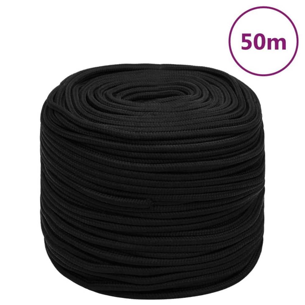 Vidaxl  Pracovné lano čierne 8 mm 50 m polyester značky Vidaxl