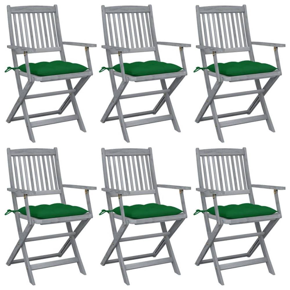Vidaxl  Skladacie vonkajšie stoličky s podložkami 6 ks akáciový masív značky Vidaxl