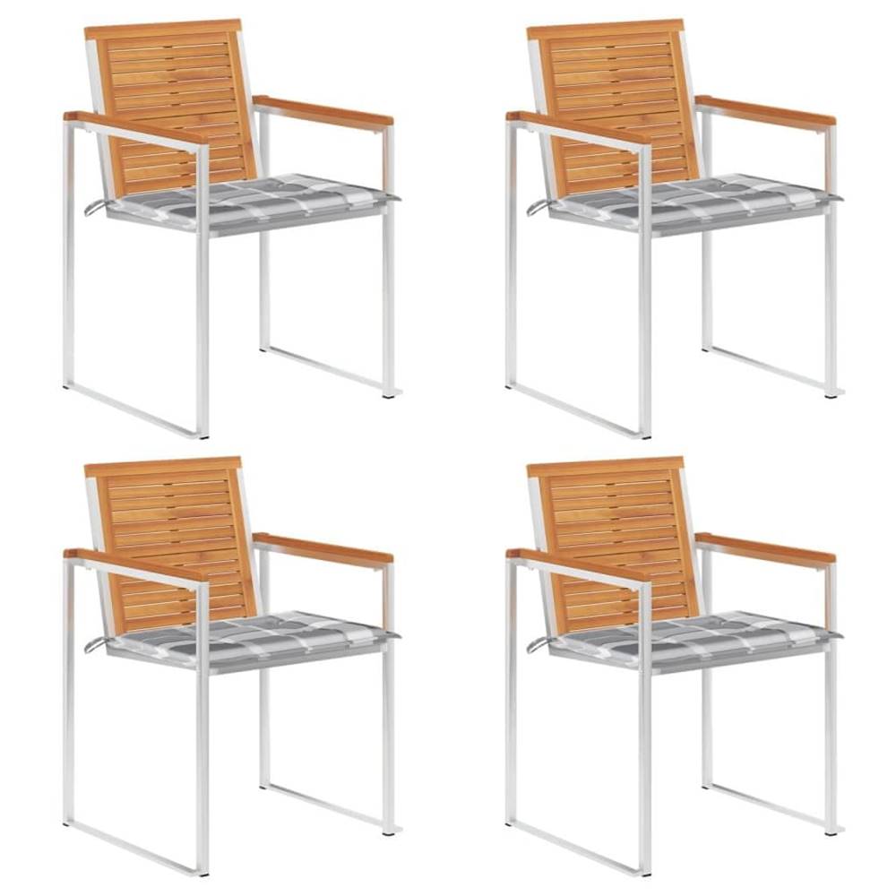 Vidaxl  Záhradné stoličky 4 ks s podložkami akáciový masív značky Vidaxl