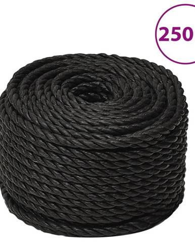Vidaxl Pracovné lano čierne 16 mm 250 m polypropylén