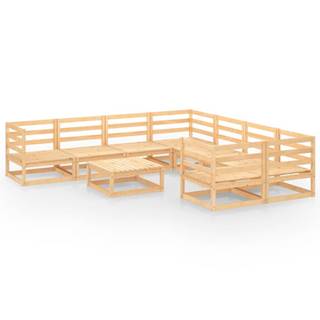 Vidaxl 9-dielna záhradná sedacia súprava masívne borovicové drevo