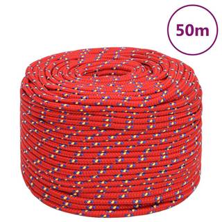 Vidaxl Lodné lano červené 8 mm 50 m polypropylén