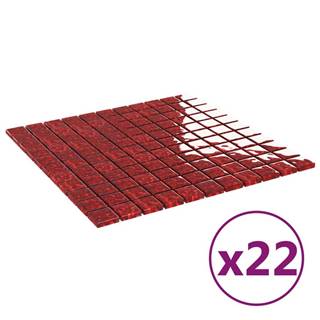 Vidaxl Mozaikové dlaždice 22 ks,  červené 30x30 cm,  sklo