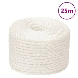 Vidaxl Pracovné lano biele 12 mm 25 m polypropylén