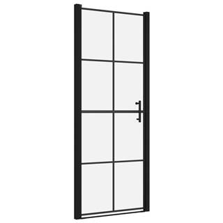 Vidaxl Sprchové dvere čierne 81x195 cm tvrdené sklo