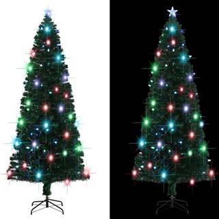 Vidaxl Umelý vianočný stromček,  podstavec a LED 240 cm,  optické vlákno