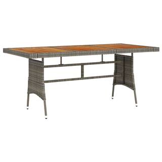 Vidaxl  Záhradný stôl sivý 160x70x72 cm polyratan a akáciový masív značky Vidaxl