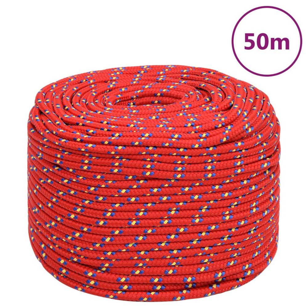 Vidaxl  Lodné lano červené 8 mm 50 m polypropylén značky Vidaxl